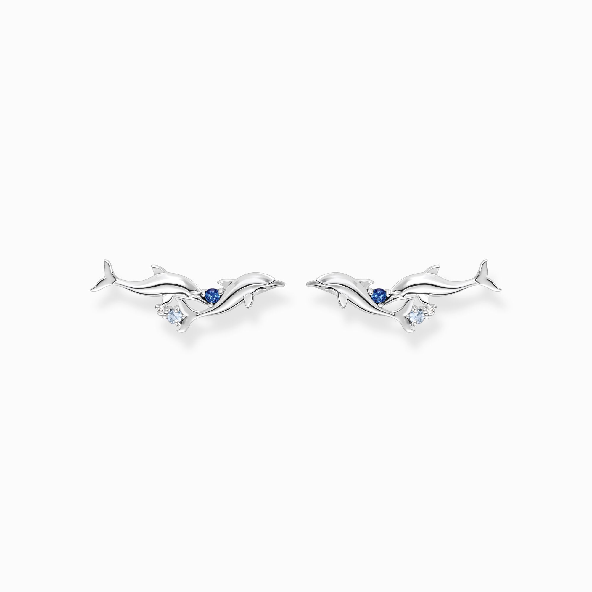 Boucles d&#39;oreille grimpante dauphins vec pierres bleues de la collection  dans la boutique en ligne de THOMAS SABO