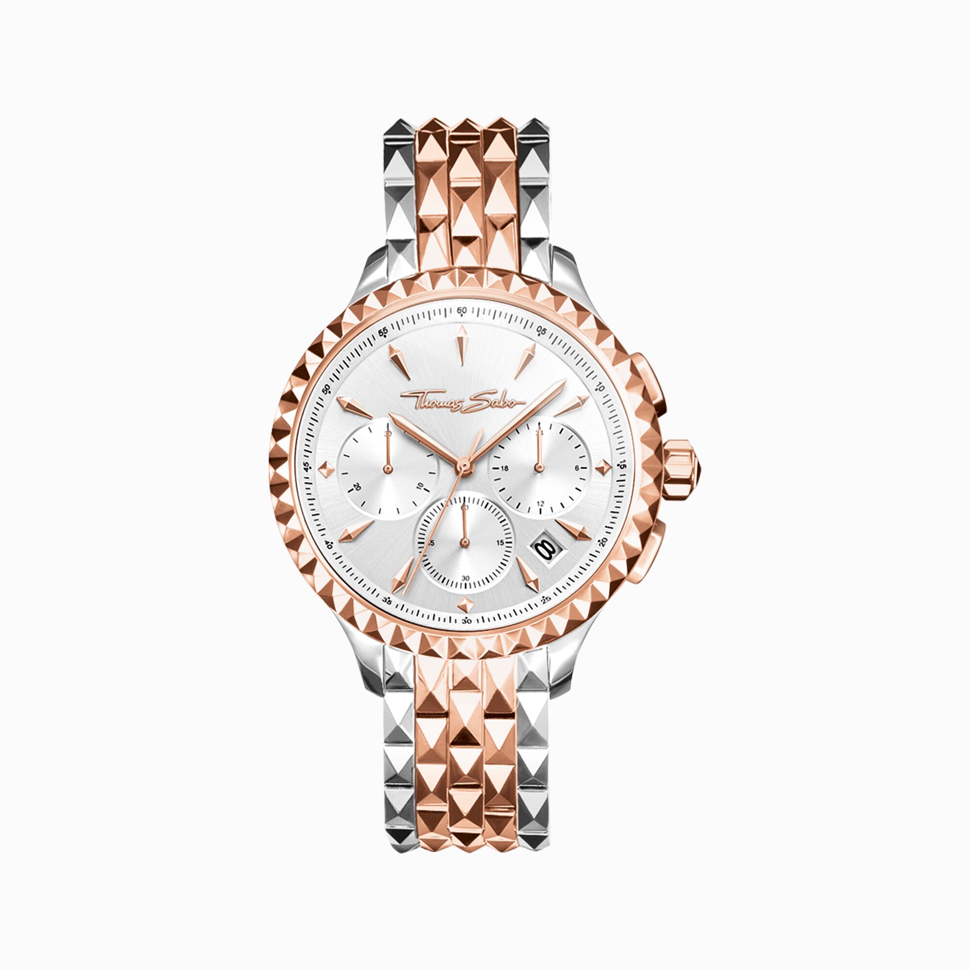 Reloj para se&ntilde;ora Rebel at Heart women Chronograph oro rosado plata de la colección  en la tienda online de THOMAS SABO