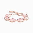 Bracelet with large pink stones rose gold plated from the  collection in the THOMAS SABO online store