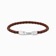 Silver bracelet with braided, brown leather from the  collection in the THOMAS SABO online store