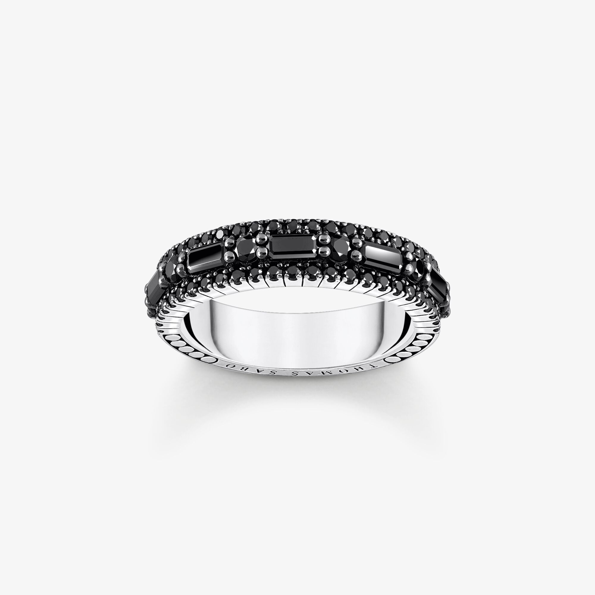 THOMAS SABO Svart ring i silver med svart zirkonia, 925 sterlingsilver, Storlek: 54, för damer