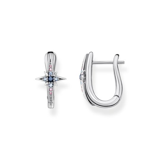 Hoop earrings Royalty star with stones silver from the  collection in the THOMAS SABO online store