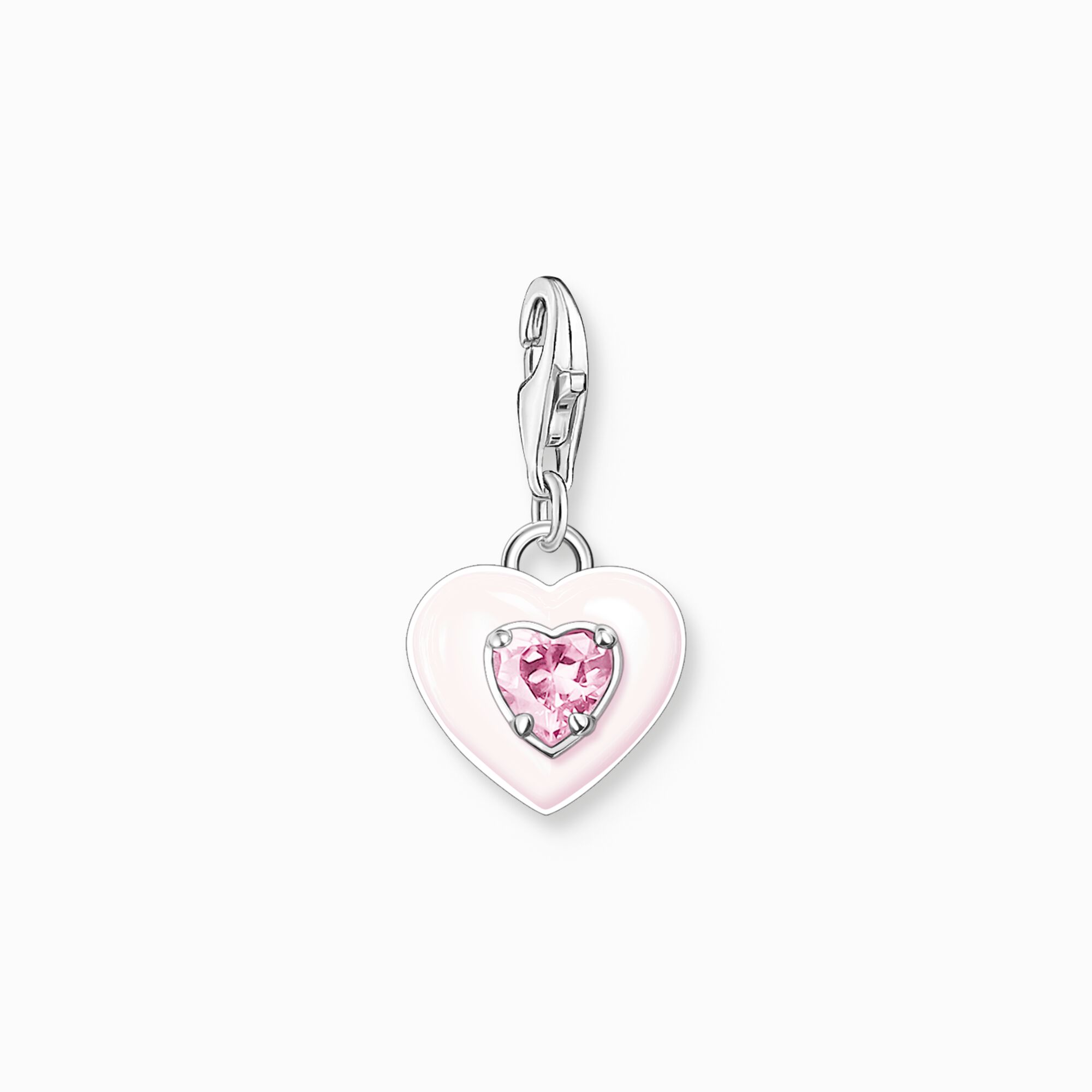 Charm pendant heart with pink stones silver from the Charm Club collection in the THOMAS SABO online store