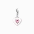 Charm pendant heart with pink stones silver from the Charm Club collection in the THOMAS SABO online store