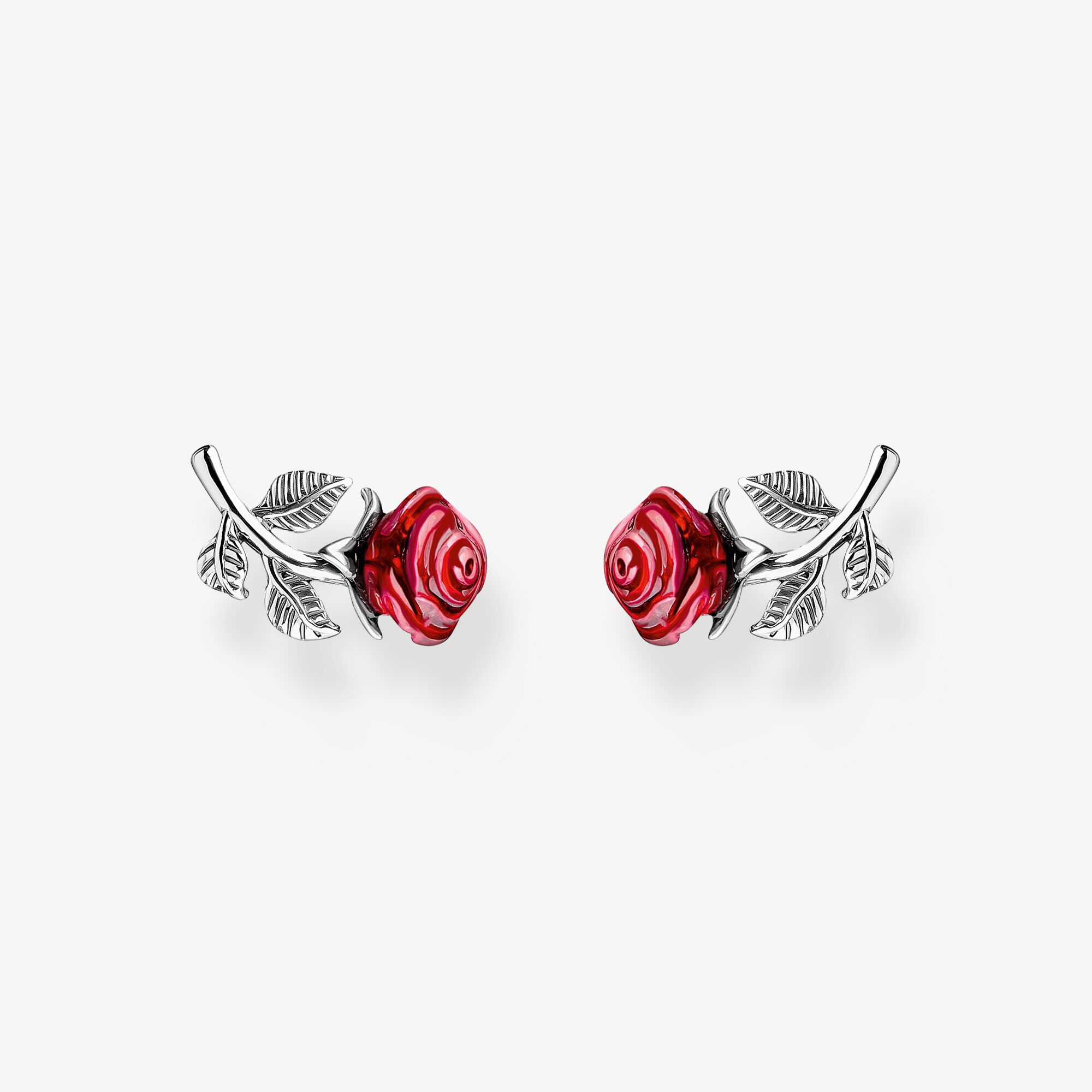 THOMAS SABO Clous d'oreilles Roses Romance argent, Argent sterling, Taille: one size, femme