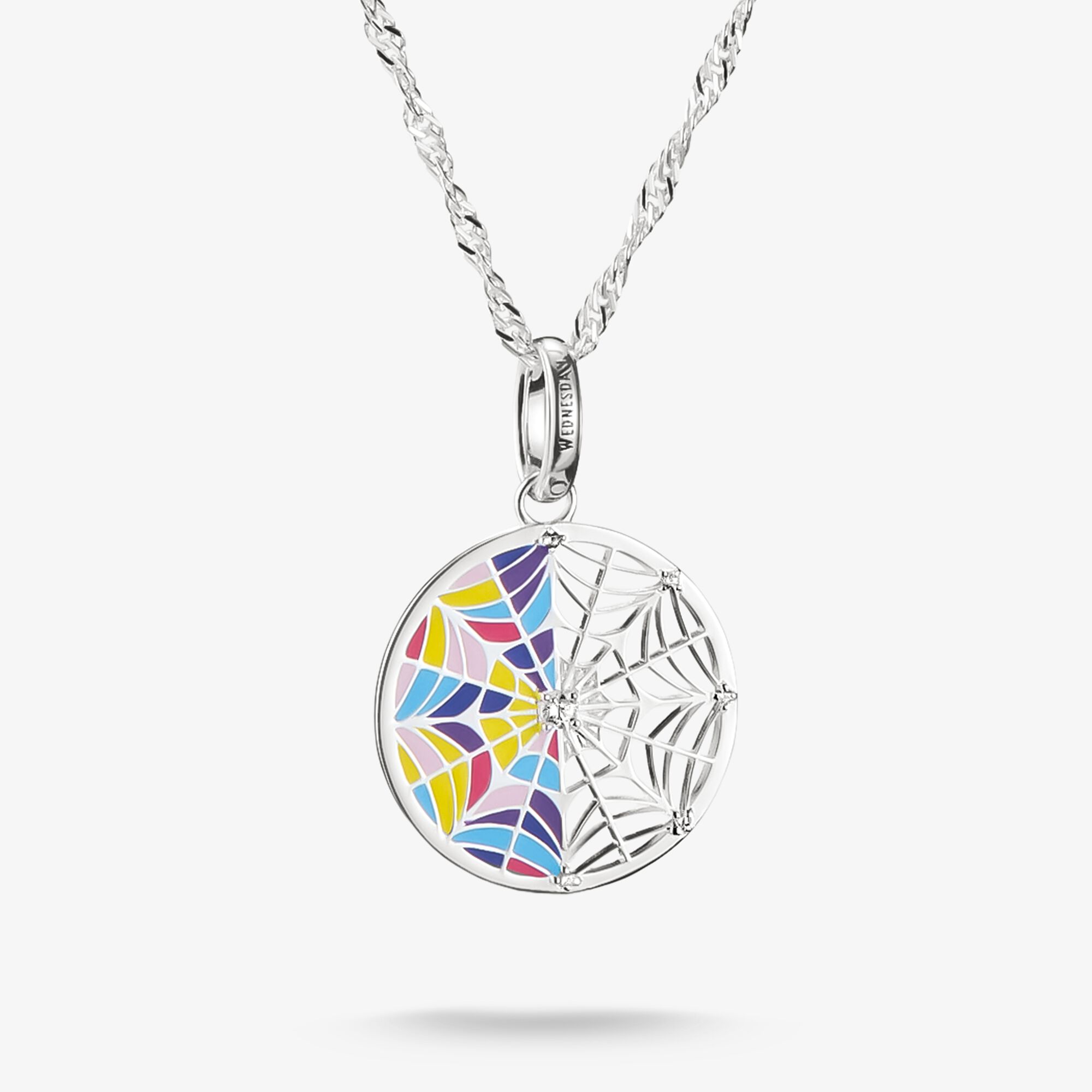 THOMAS SABO Chaîne Fenêtre – Pendentif Mercredi Émail Argent, Argent sterling, Taille: 45 cm, Unisex