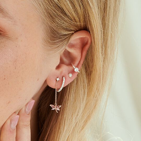 Jewellery set ear candy dragonfly rose gold and silver from the  collection in the THOMAS SABO online store
