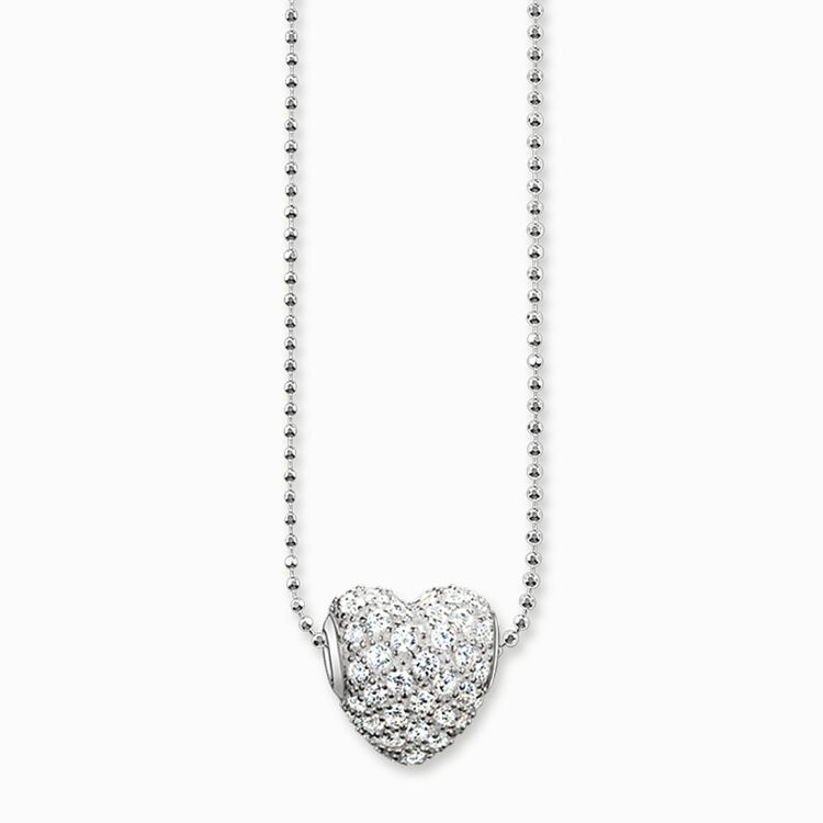Necklace white heart pav&eacute; from the Karma Beads collection in the THOMAS SABO online store