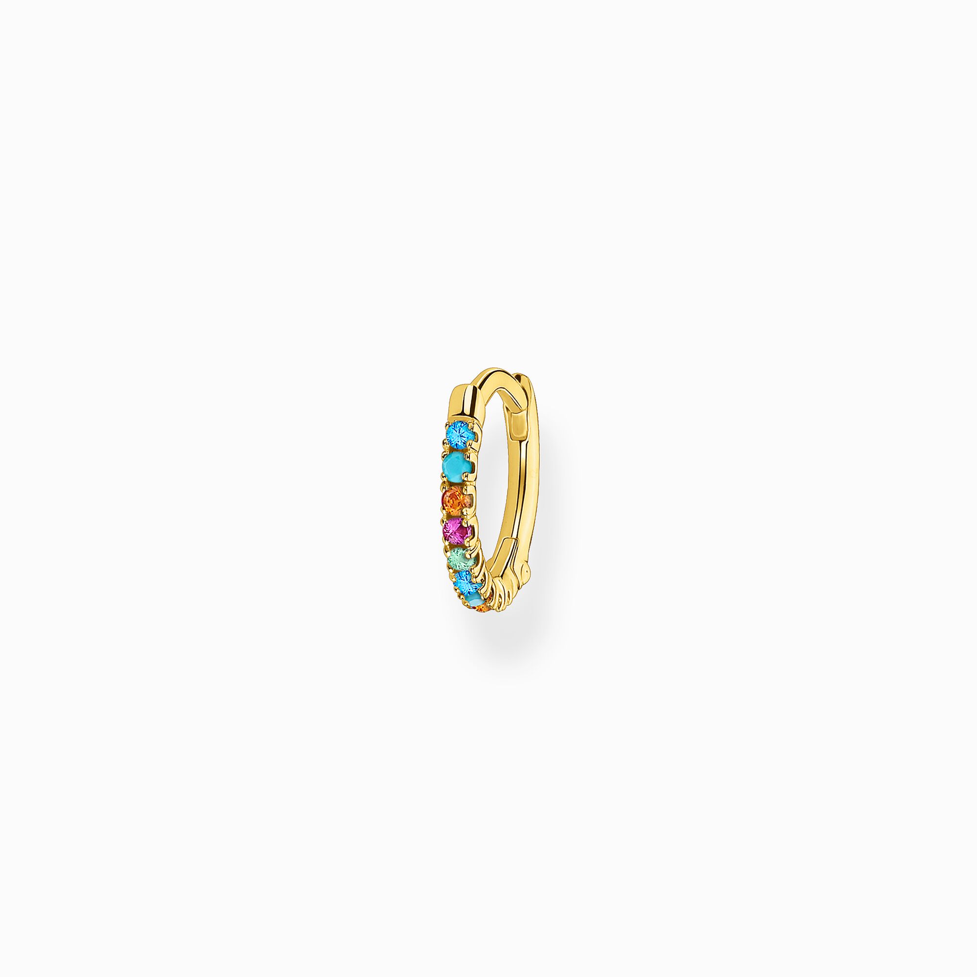 Single hoop earring colourful stones, gold from the Charming Collection collection in the THOMAS SABO online store