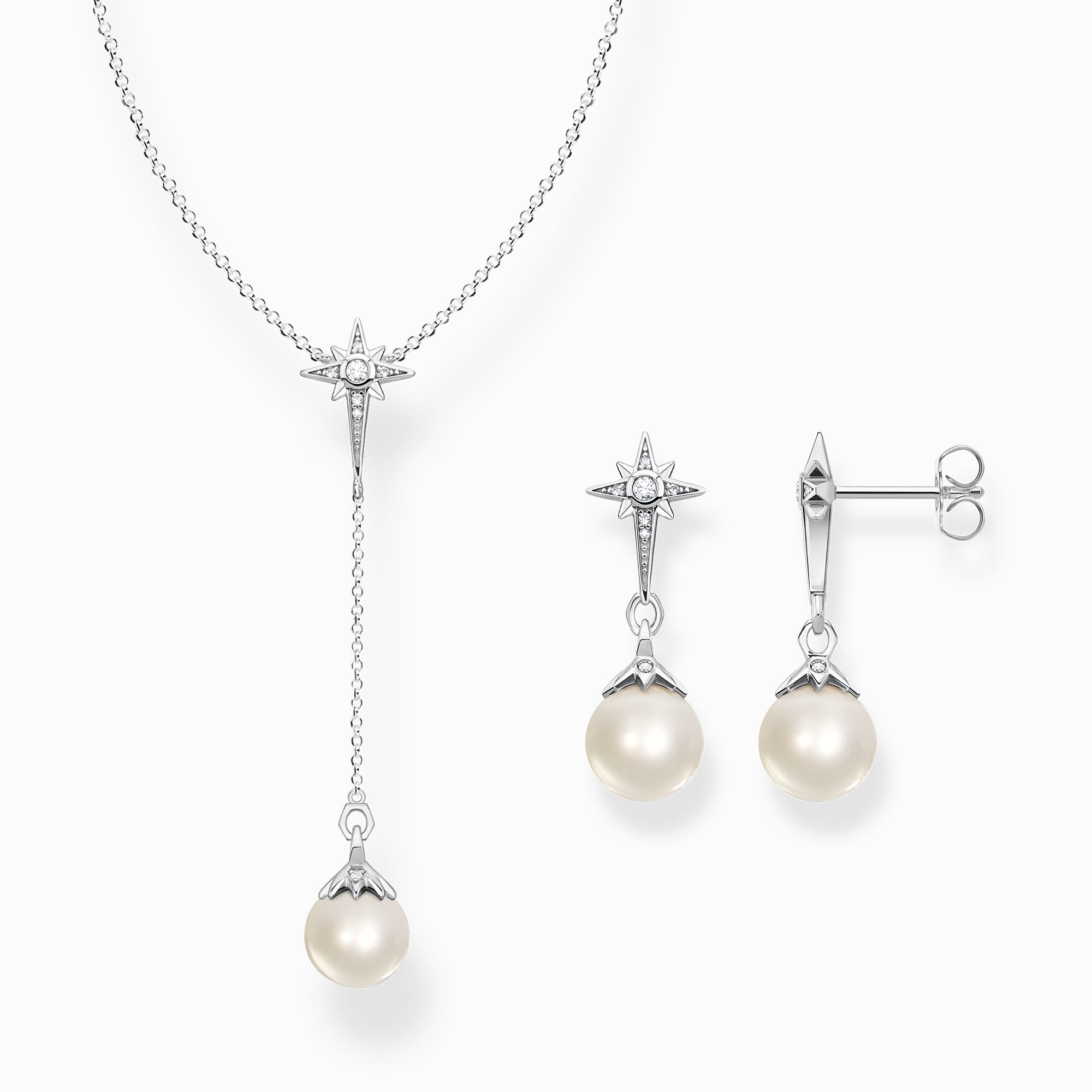 Necklace for women: Silver & THOMAS pearl | freshwater SABO