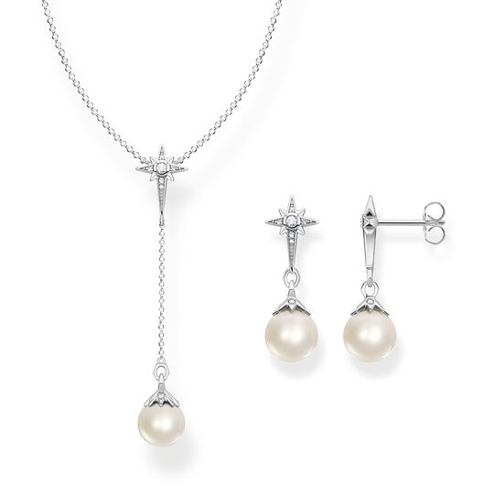 Jewellery set magic stars with pearls silver from the  collection in the THOMAS SABO online store