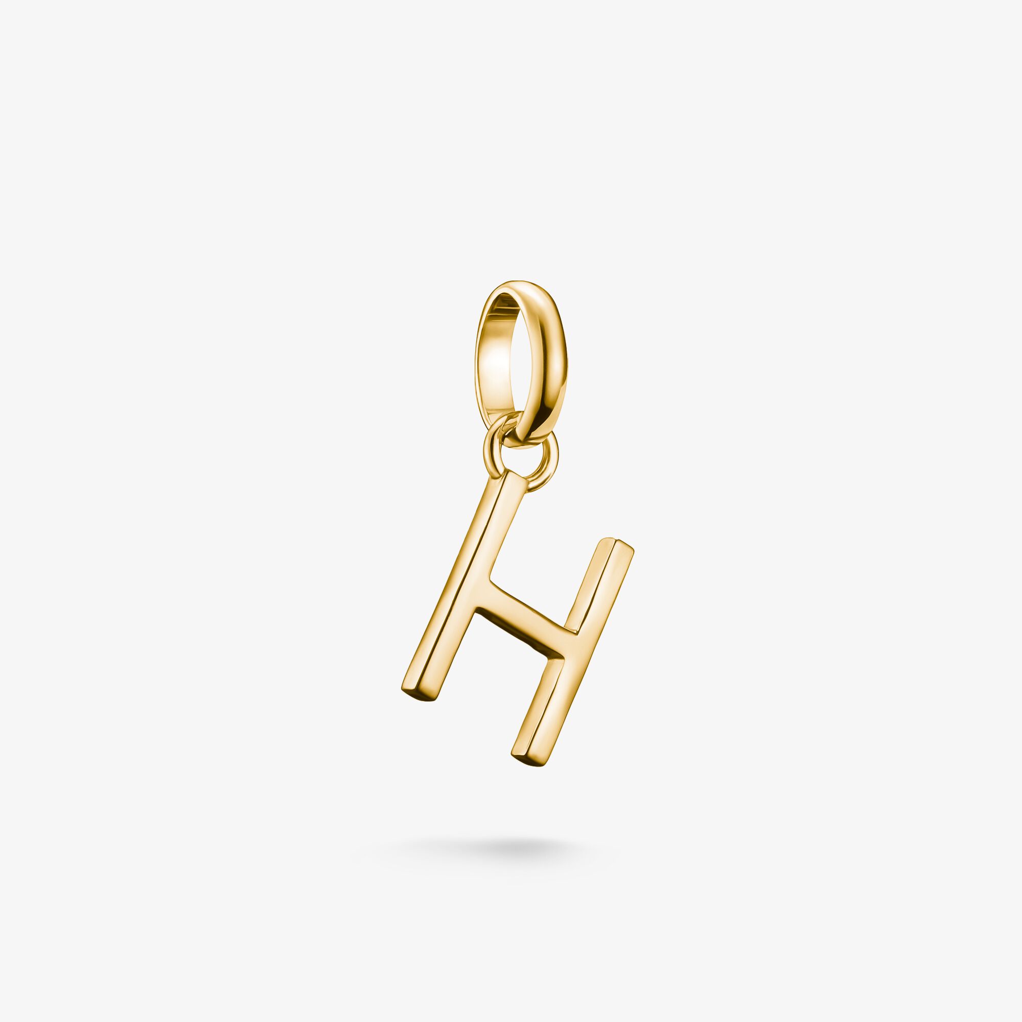 THOMAS SABO Pendentif Charm lettre H Connect plaqué or, Argent sterling doré or jaune, Taille: one size, femme