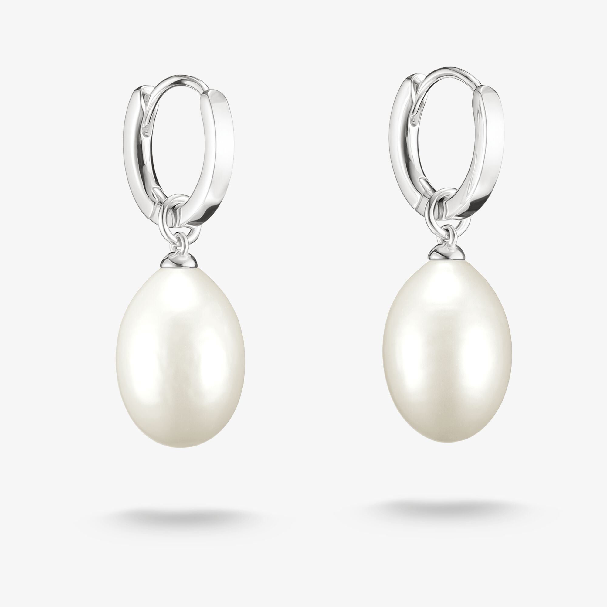 THOMAS SABO Creolen mit weißen imitierten Tropfenperlen Silber, Sterlingsilber, Größe: one size, Damen