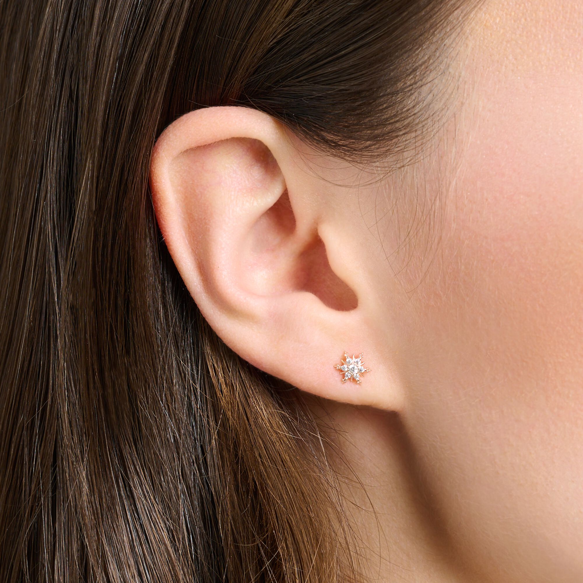 Single stud earring: snowflake, rosé plating | THOMAS SABO