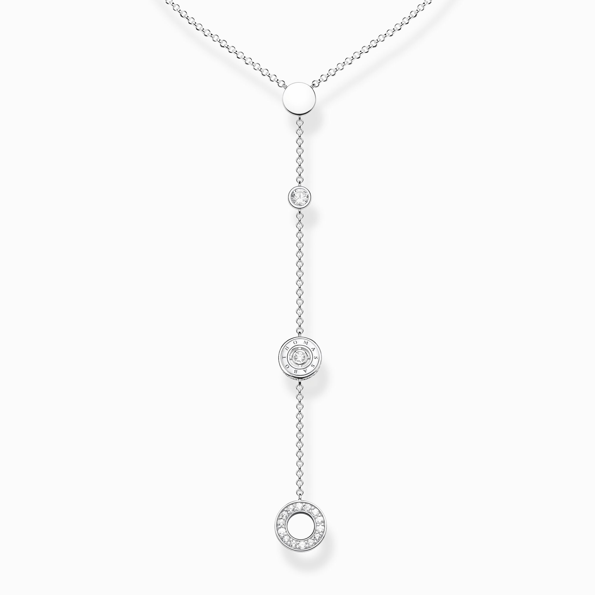 Necklace circles with white stones silver from the  collection in the THOMAS SABO online store