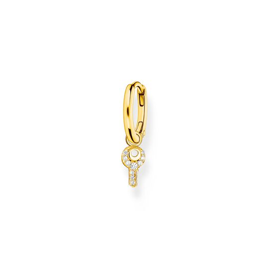 Single hoop earring with kew pendant gold from the Charming Collection collection in the THOMAS SABO online store
