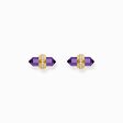 Gold-plated ear studs with hexagonal imitation amethyst from the  collection in the THOMAS SABO online store