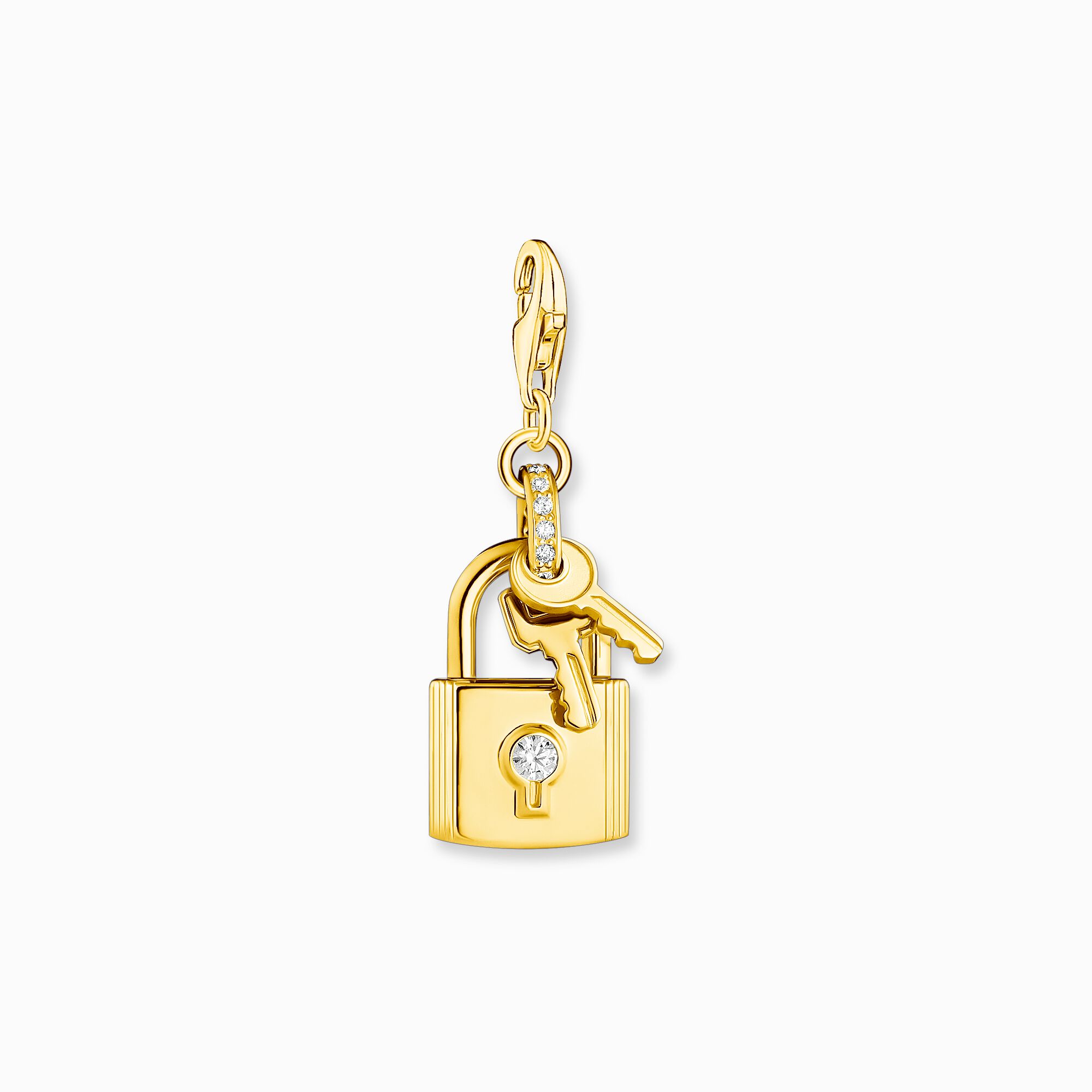 Charm pendant lock with key gold from the Charm Club collection in the THOMAS SABO online store
