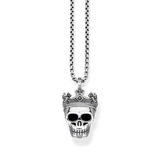 Jewellery set necklace skull with crown silver blackened from the  collection in the THOMAS SABO online store