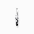 Silver blackened single hoop earring with onyx pendant from the  collection in the THOMAS SABO online store