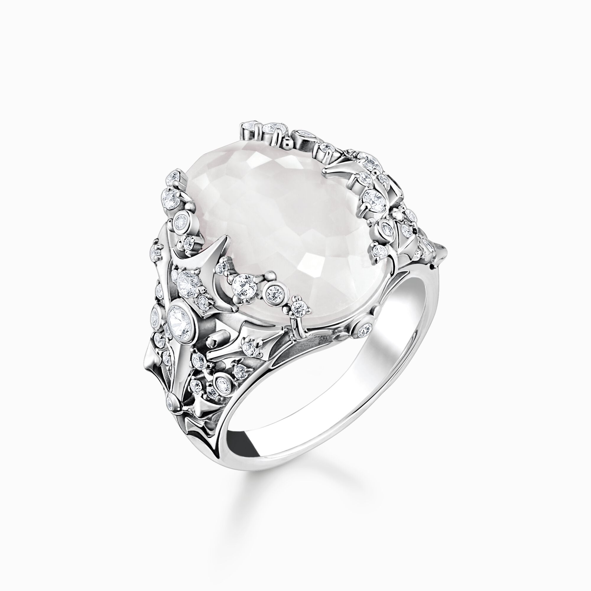 Ring milky quartz silver from the  collection in the THOMAS SABO online store