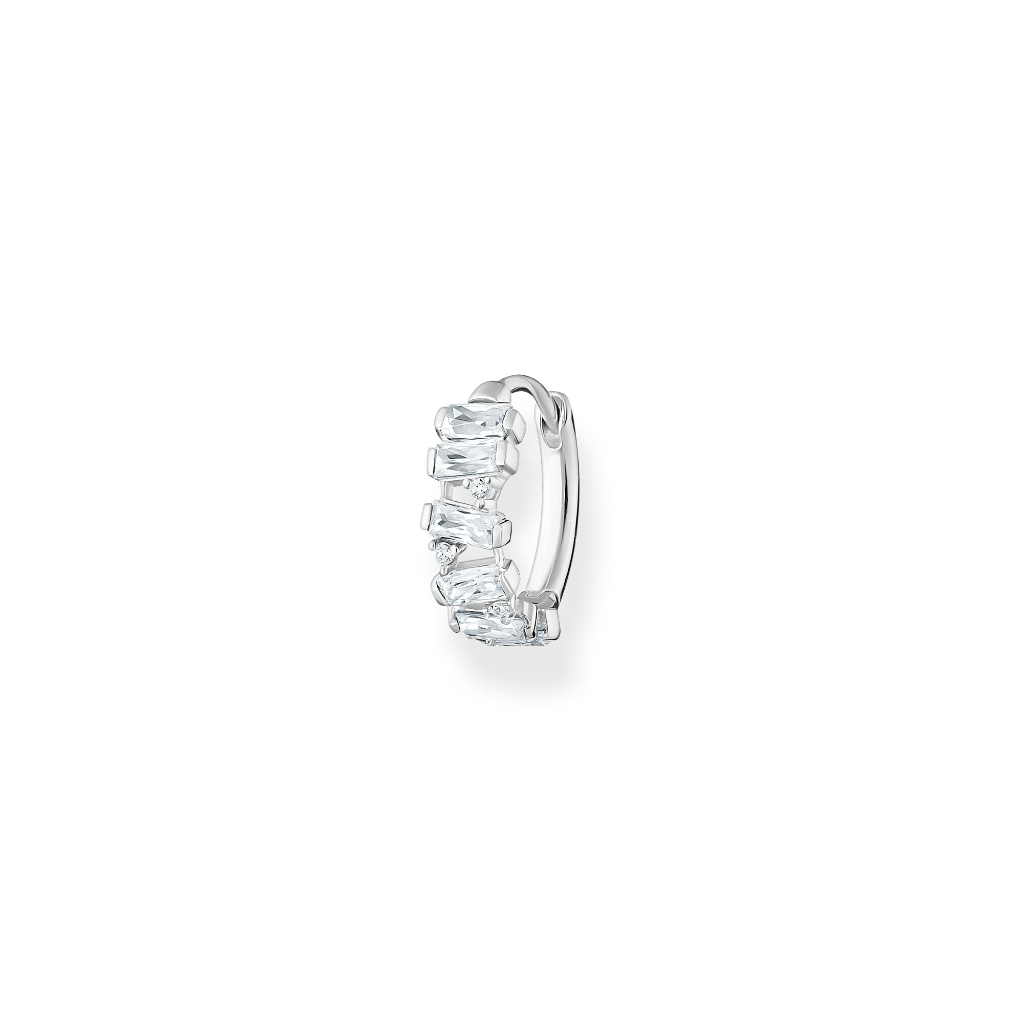 Silver Single Hoop Earring With Zirconia Thomas Sabo