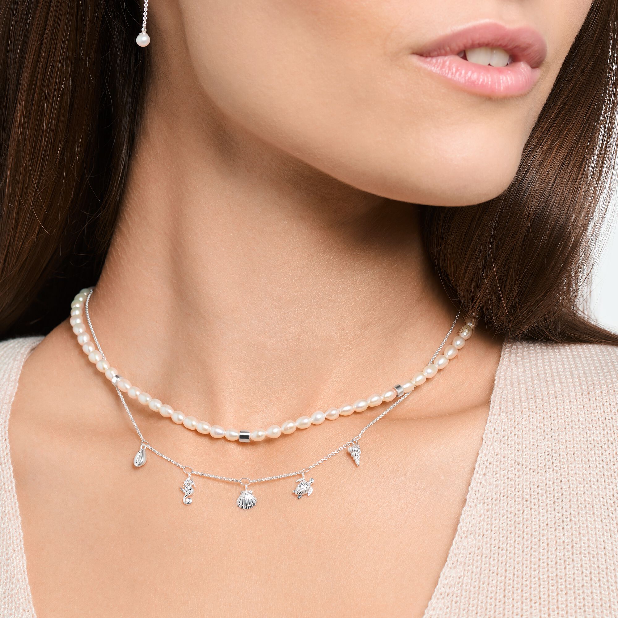 Necklace with 5 pendants, silver & zirconia – THOMAS SABO