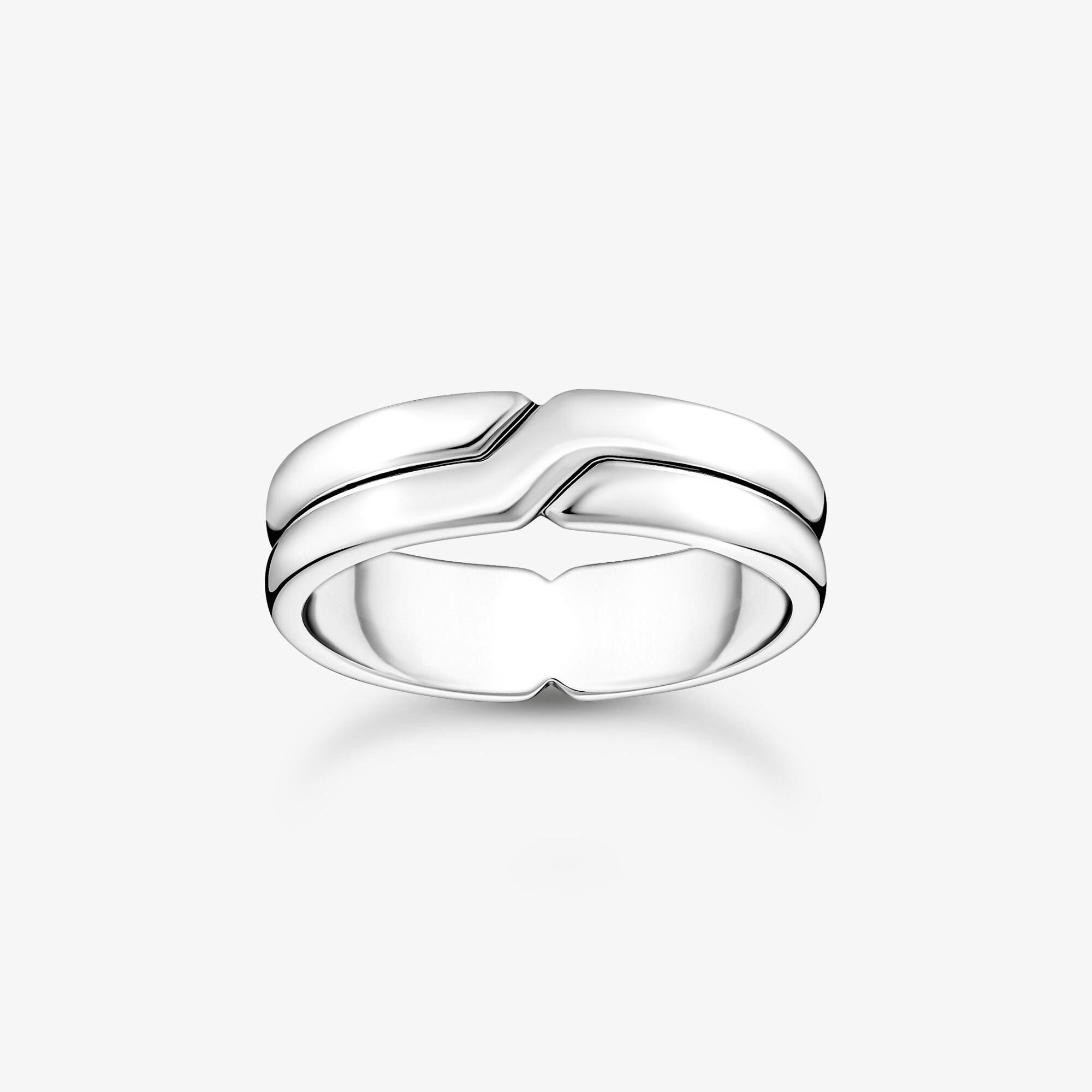 THOMAS SABO Ring gekreuzt Silber, Sterlingsilber, Größe: 66, Unisex