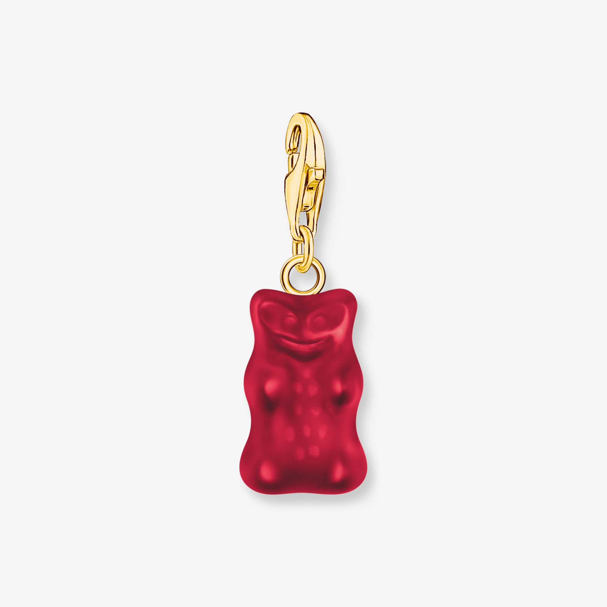 THOMAS SABO Charm-Goldbären-Anhänger in Rot vergoldet, Sterlingsilber Gelbgold vergoldet, Größe: one size, Damen