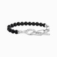 Silver bracelet with onyx beads and white zirconia from the  collection in the THOMAS SABO online store