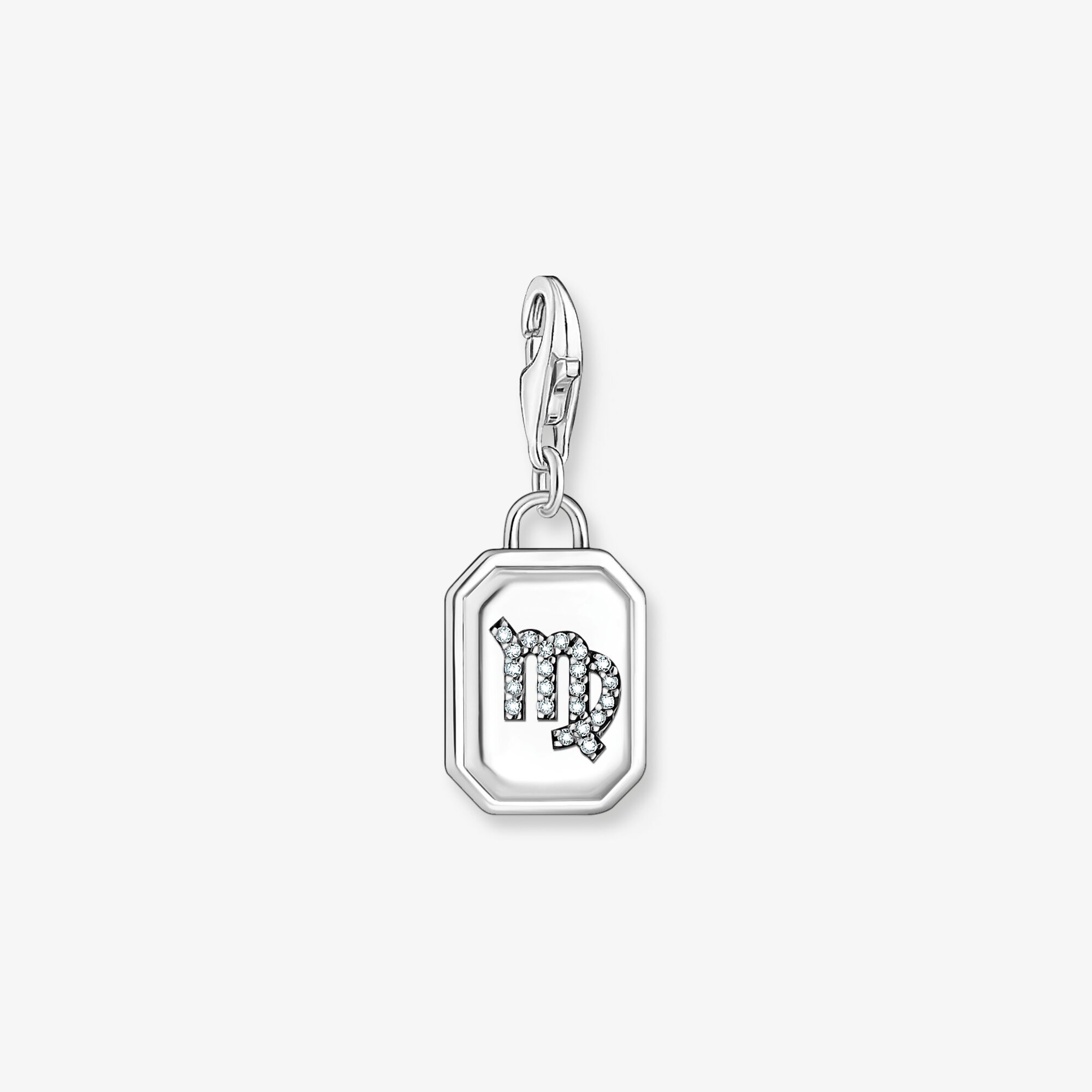 THOMAS SABO Breloque Charm signe du zodiaque Vierge en argent, ornée de pierres Argent sterling, Taille: one size, pour femme