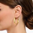 Gold-plated medium chunky hoop earrings from the  collection in the THOMAS SABO online store