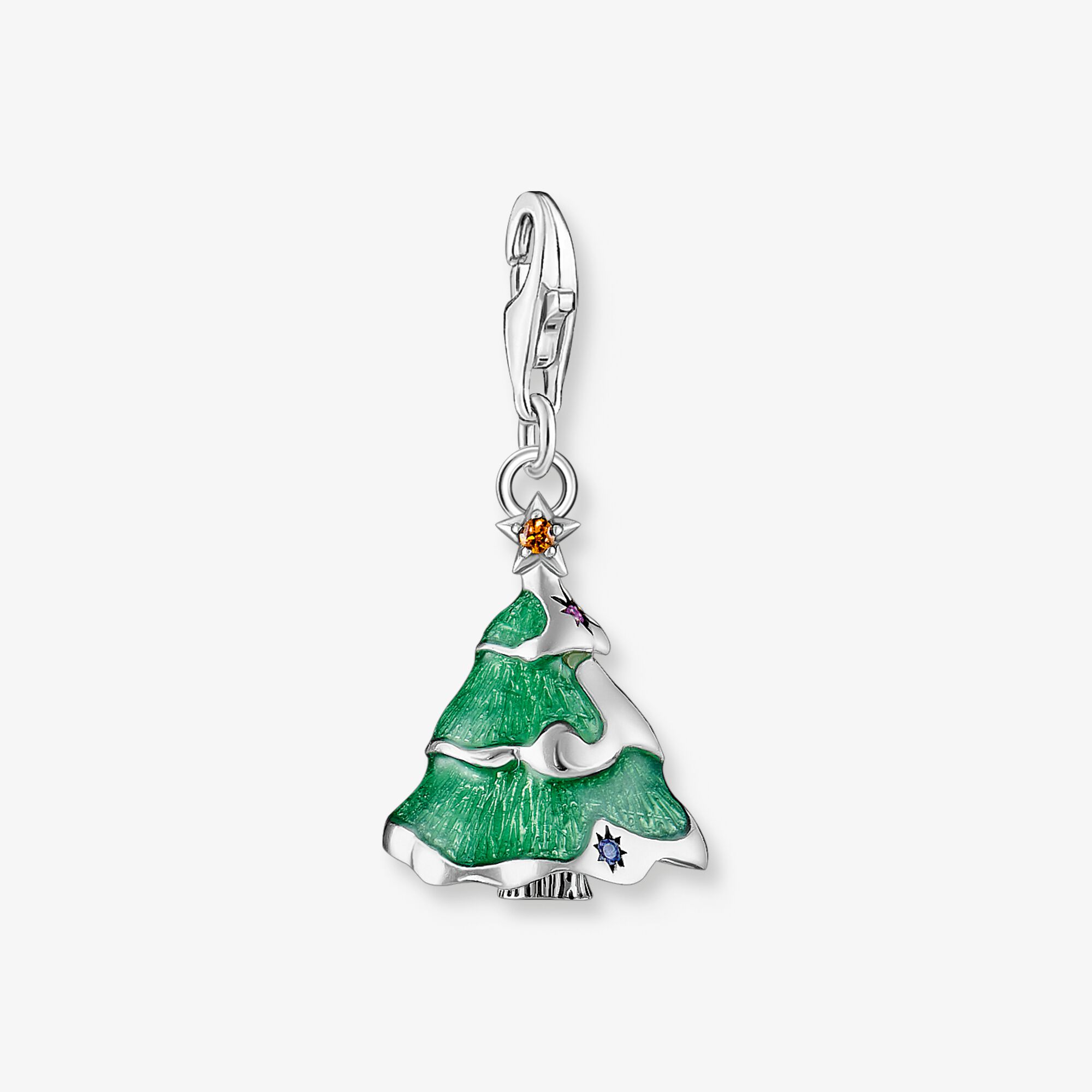 THOMAS SABO Pendentif Charm arbre de Noël argent Argent Sterling 925‰ noirci , Taille: one size, pour femme