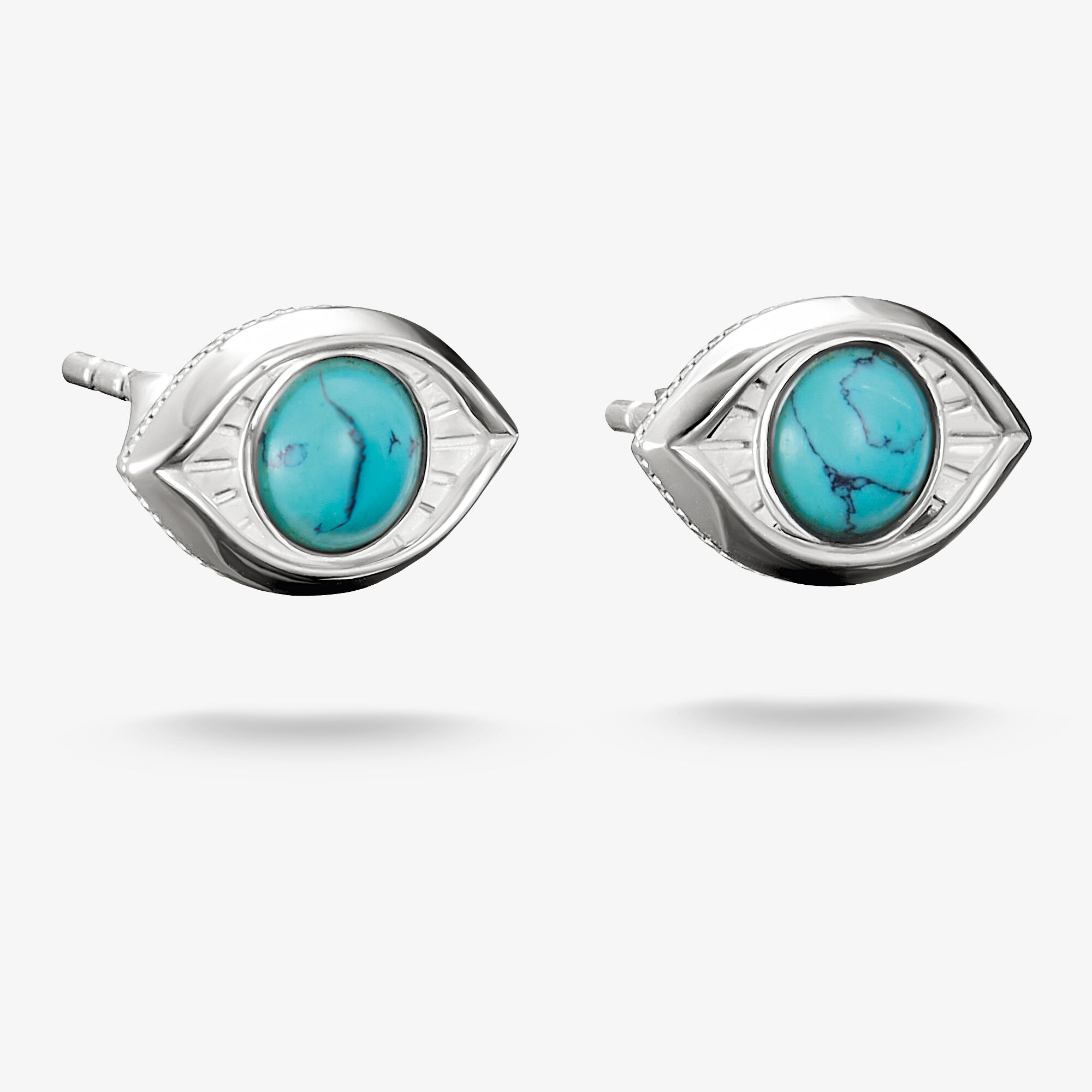 THOMAS SABO Clous d’oreilles œil turquoise Elyndra argent, Argent sterling, Taille: one size, femme