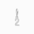 Silver charm pendant number 2 with zirconia from the Charm Club collection in the THOMAS SABO online store