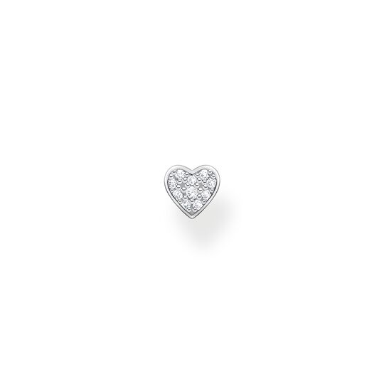 Single ear stud heart pav&eacute; silver from the Charming Collection collection in the THOMAS SABO online store