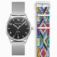 SET CODE TS black watch &amp; coloured graphic pattern strap from the  collection in the THOMAS SABO online store