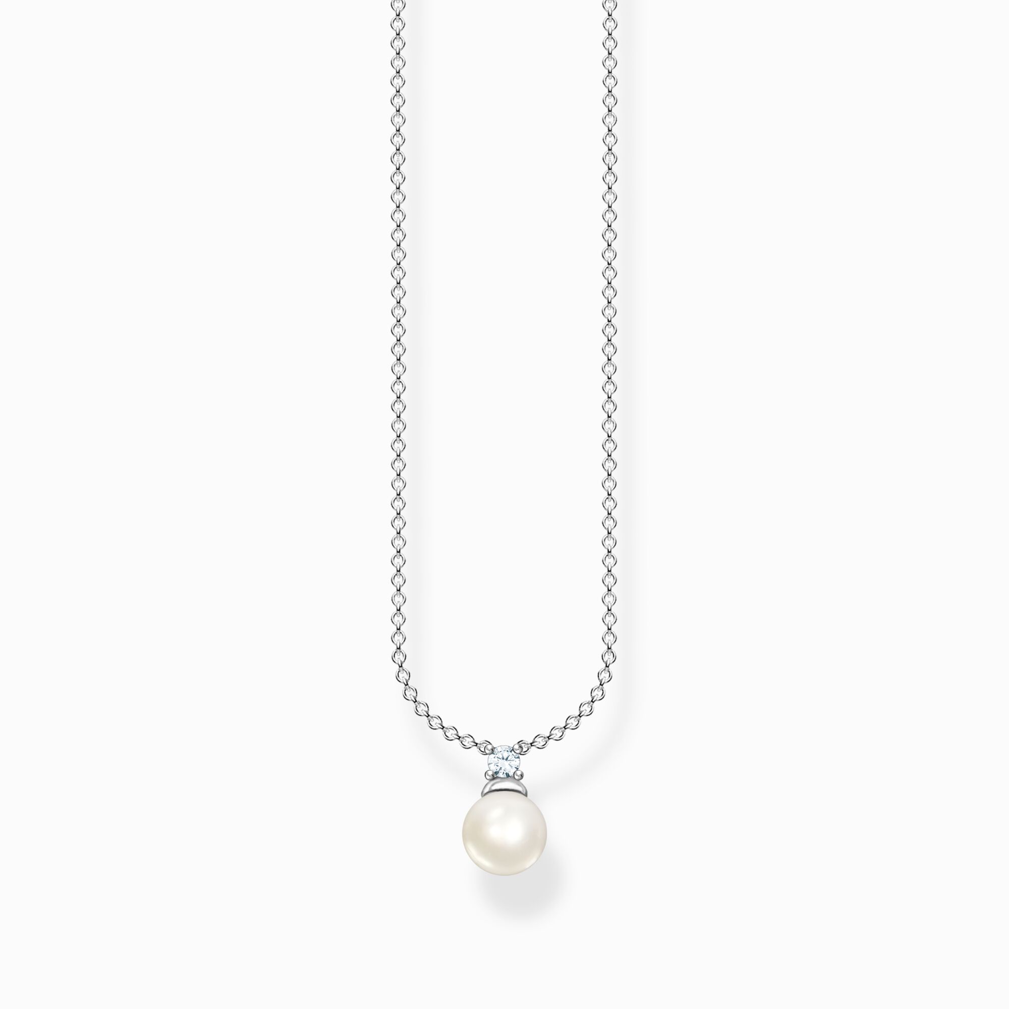 pearl stone zirconia SABO THOMAS and Silver with necklace |