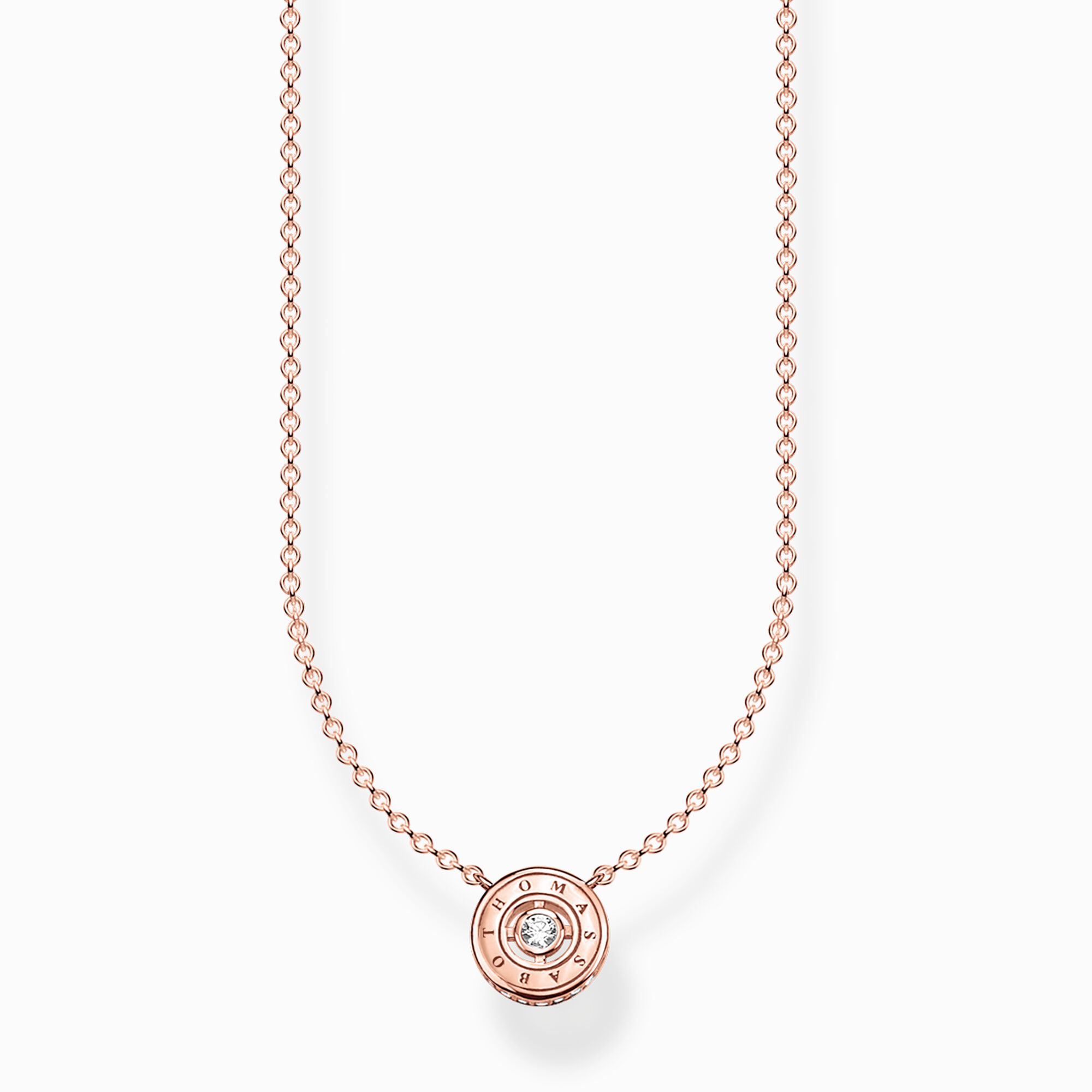Cha&icirc;ne cercle avec pierre blanches plaqu&eacute; or rose de la collection  dans la boutique en ligne de THOMAS SABO
