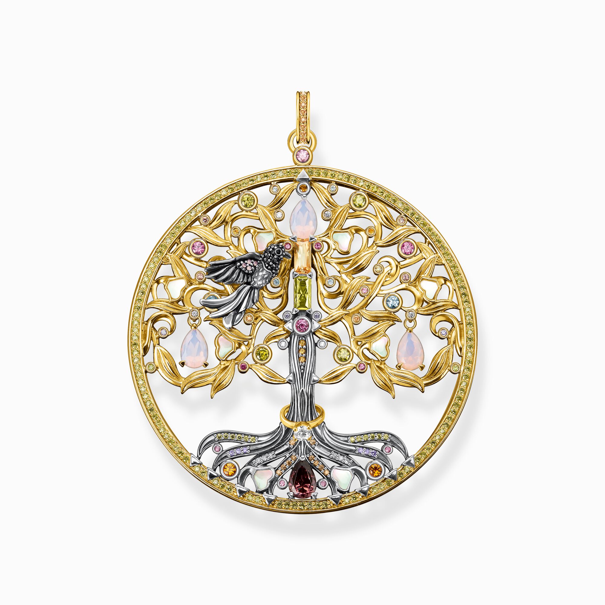 Pendant Tree of Love gold raven from the  collection in the THOMAS SABO online store
