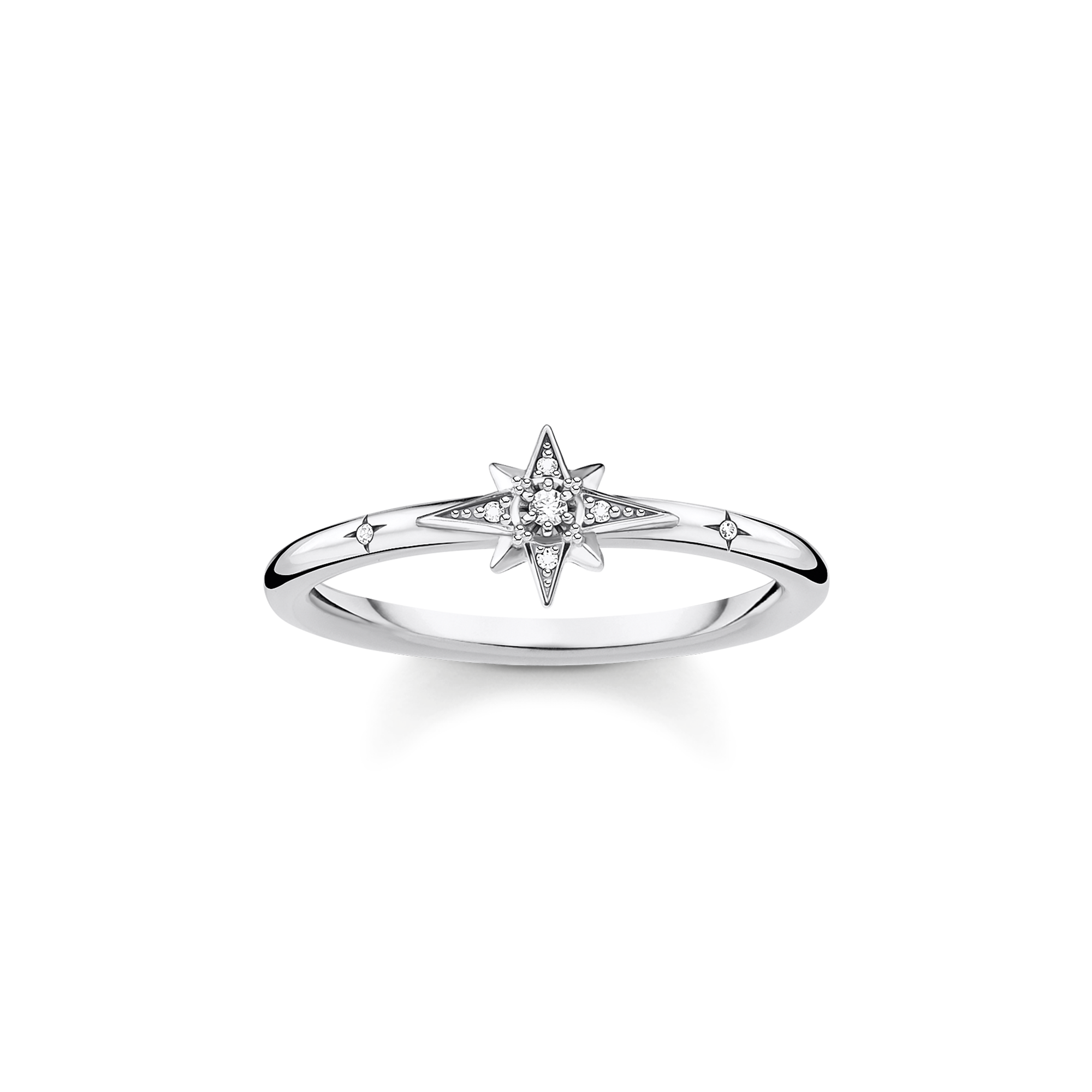 Thomas Sabo Ring Stern mit Steinen silber weiß TR2317-051-14-56