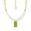 Cadena de eslabones con ba&ntilde;o de oro, colgante de Osito de Oro verde y perlas de la colección Charming Collection en la tienda online de THOMAS SABO