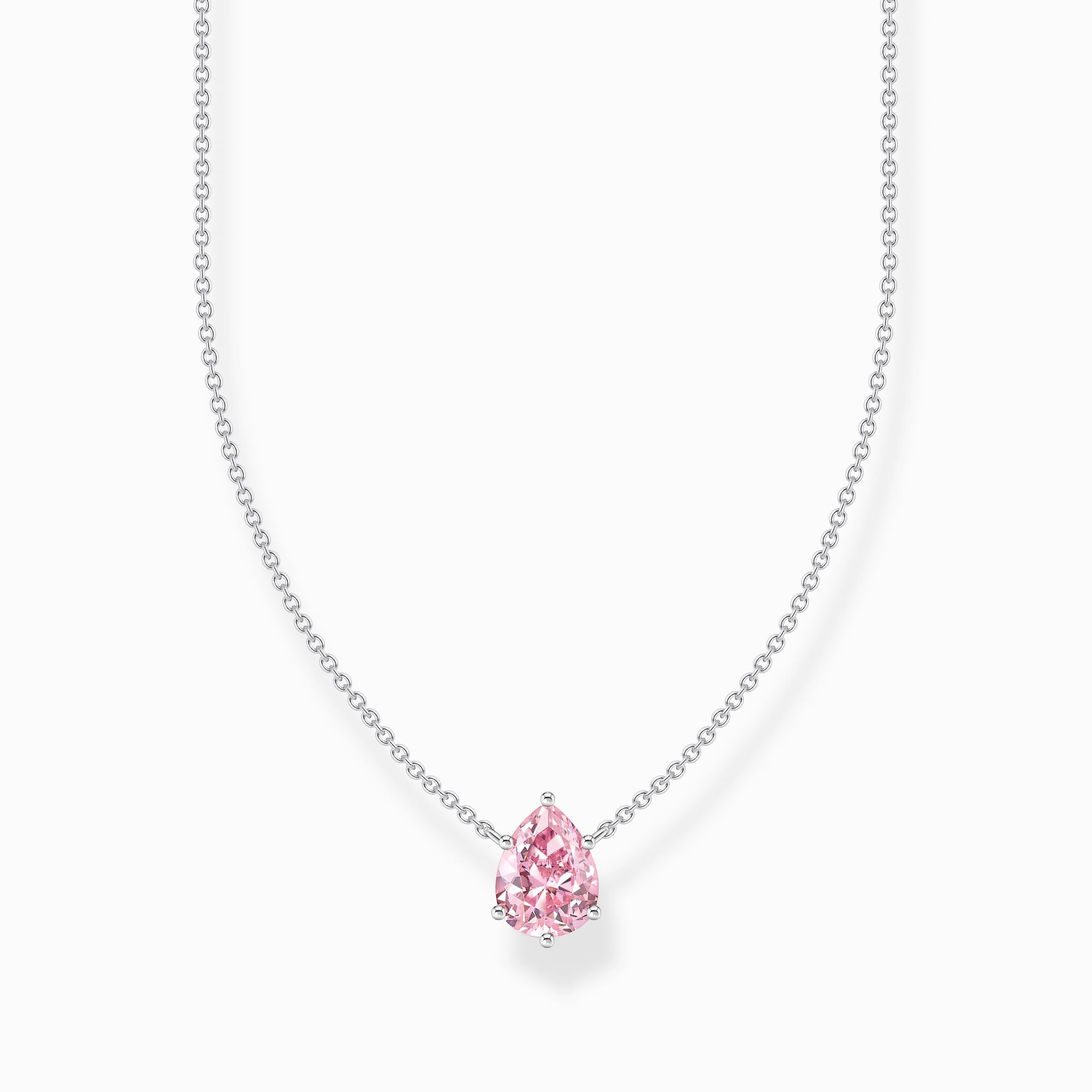 Halsband med rosa droppformat h&auml;ngsmycke, silver ur kollektionen  i THOMAS SABO:s onlineshop