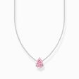 Silver necklace with pink drop-shaped pendant from the  collection in the THOMAS SABO online store