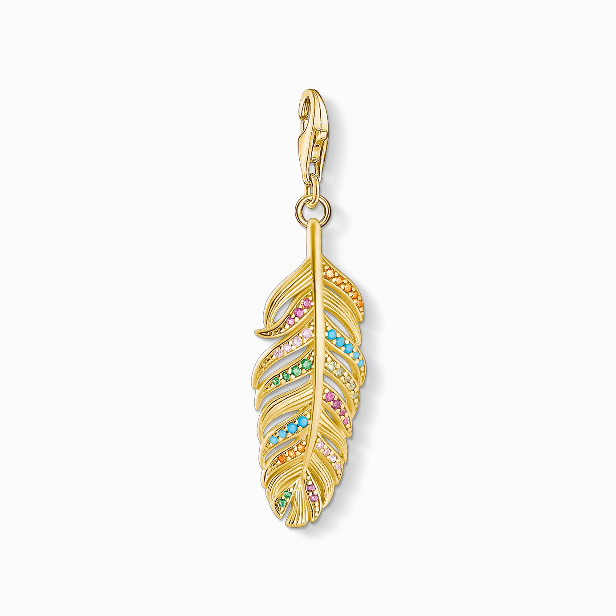 charm pendant feather gold from the Charm Club collection in the THOMAS SABO online store