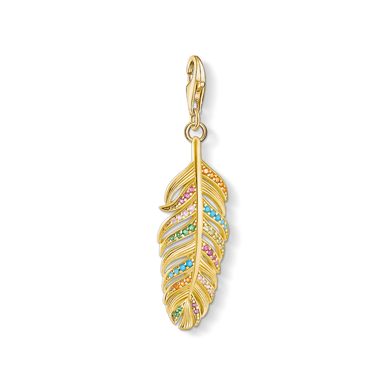 charm pendant feather gold from the Charm Club collection in the THOMAS SABO online store