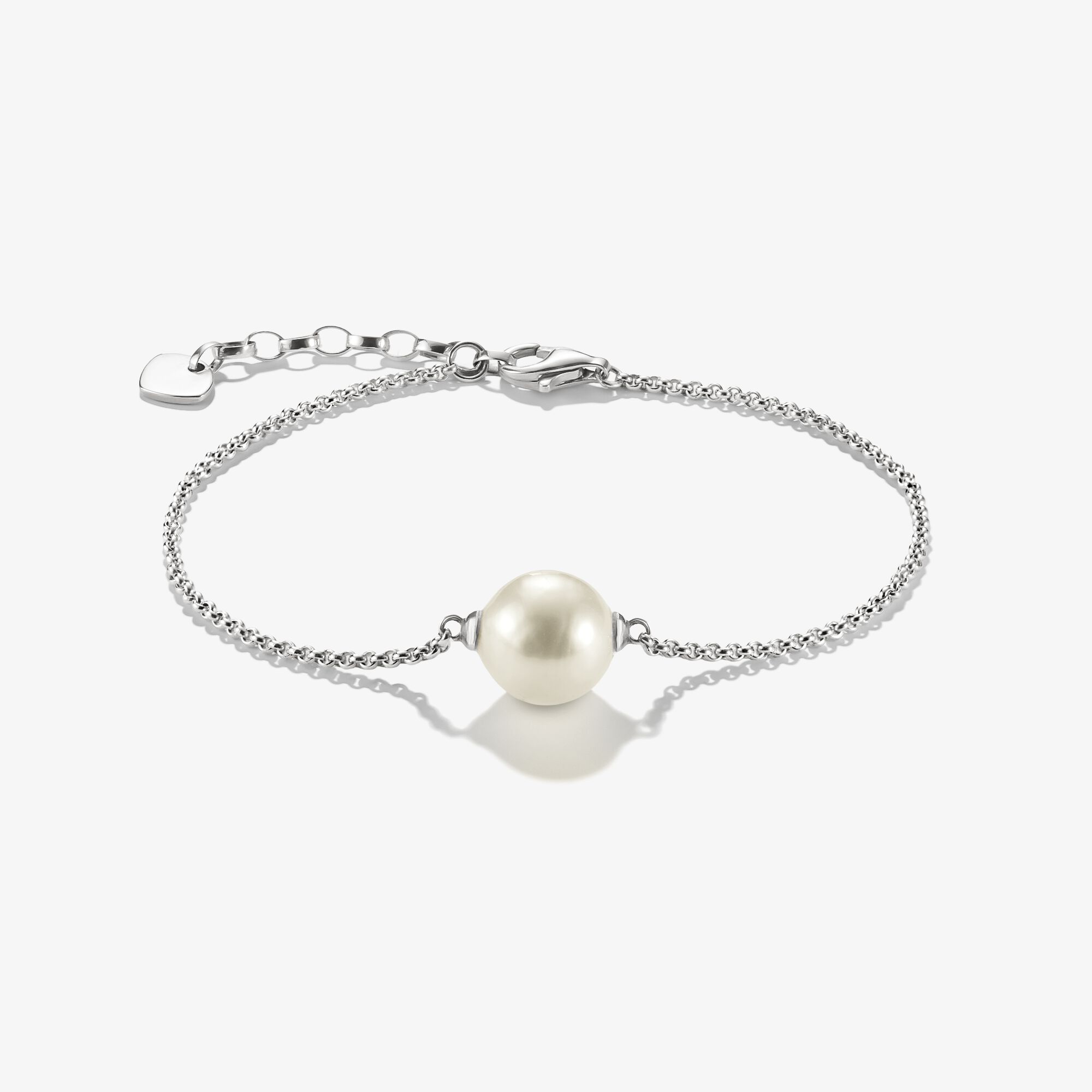 THOMAS SABO Bracelet perle imitée Bold Elegance argent, Argent sterling, Taille: 19 cm, femme