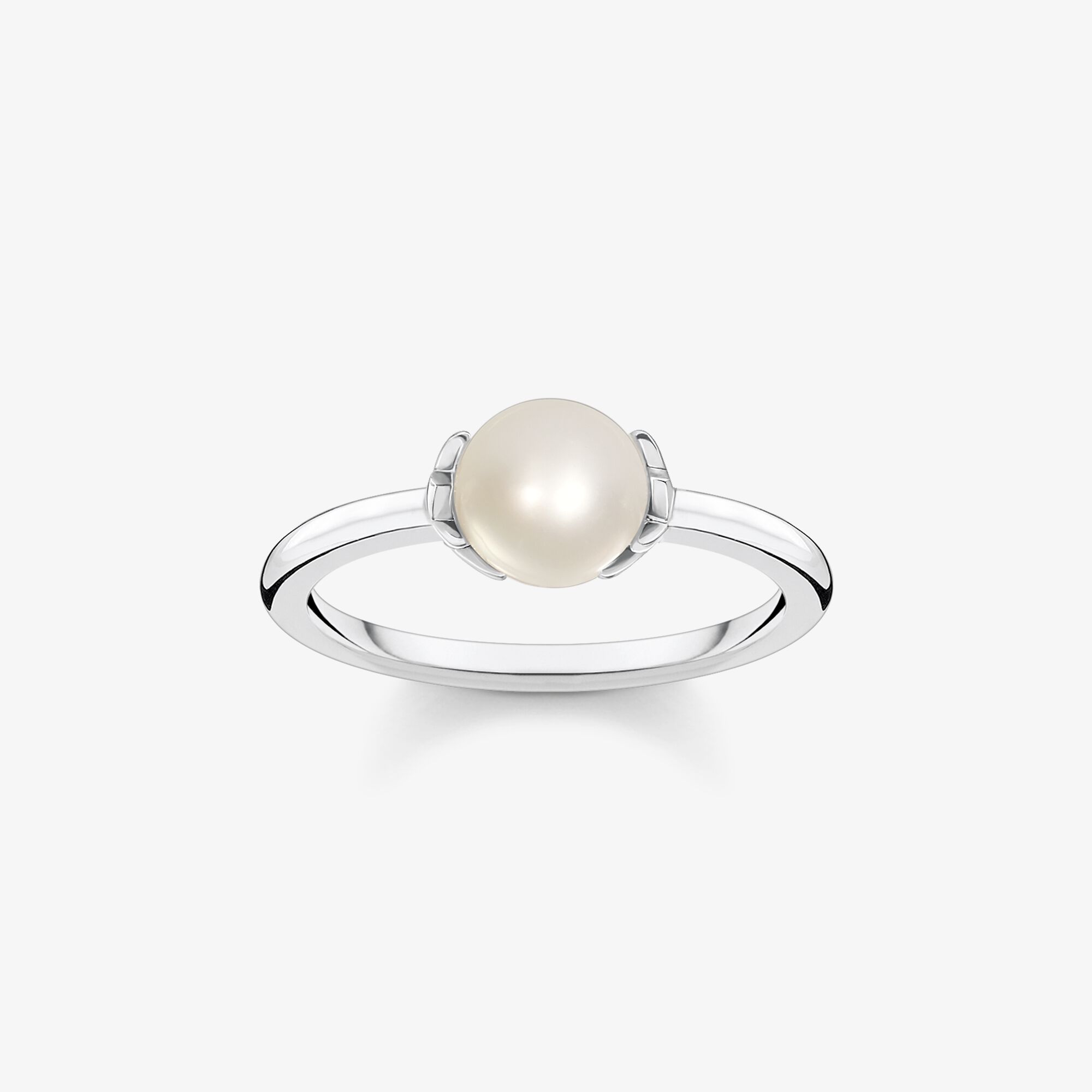THOMAS SABO Bague perle avec étoiles, Argent sterling, Taille: 54, femme