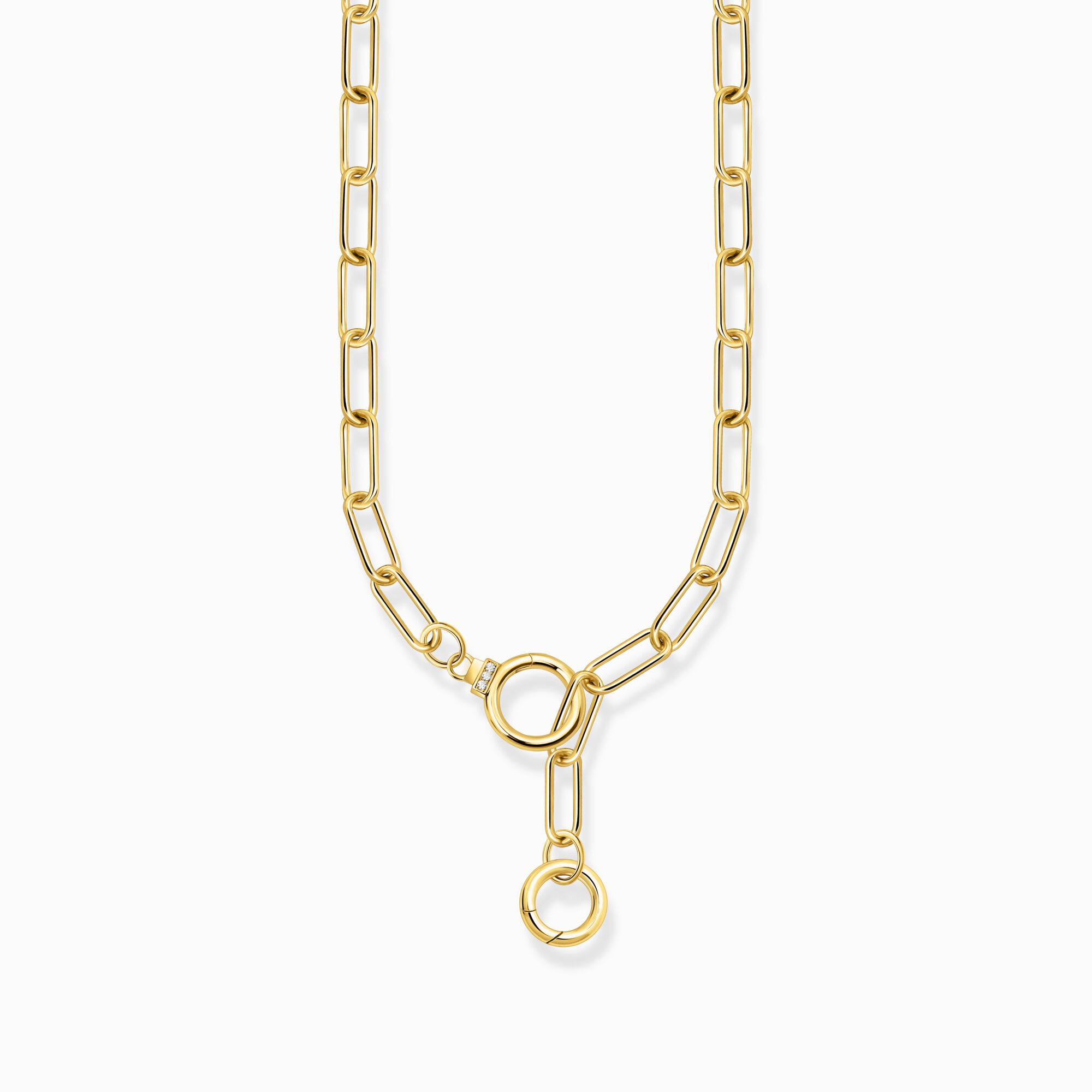 Yellow-gold plated link necklace with ring clasps and zirconia from the  collection in the THOMAS SABO online store