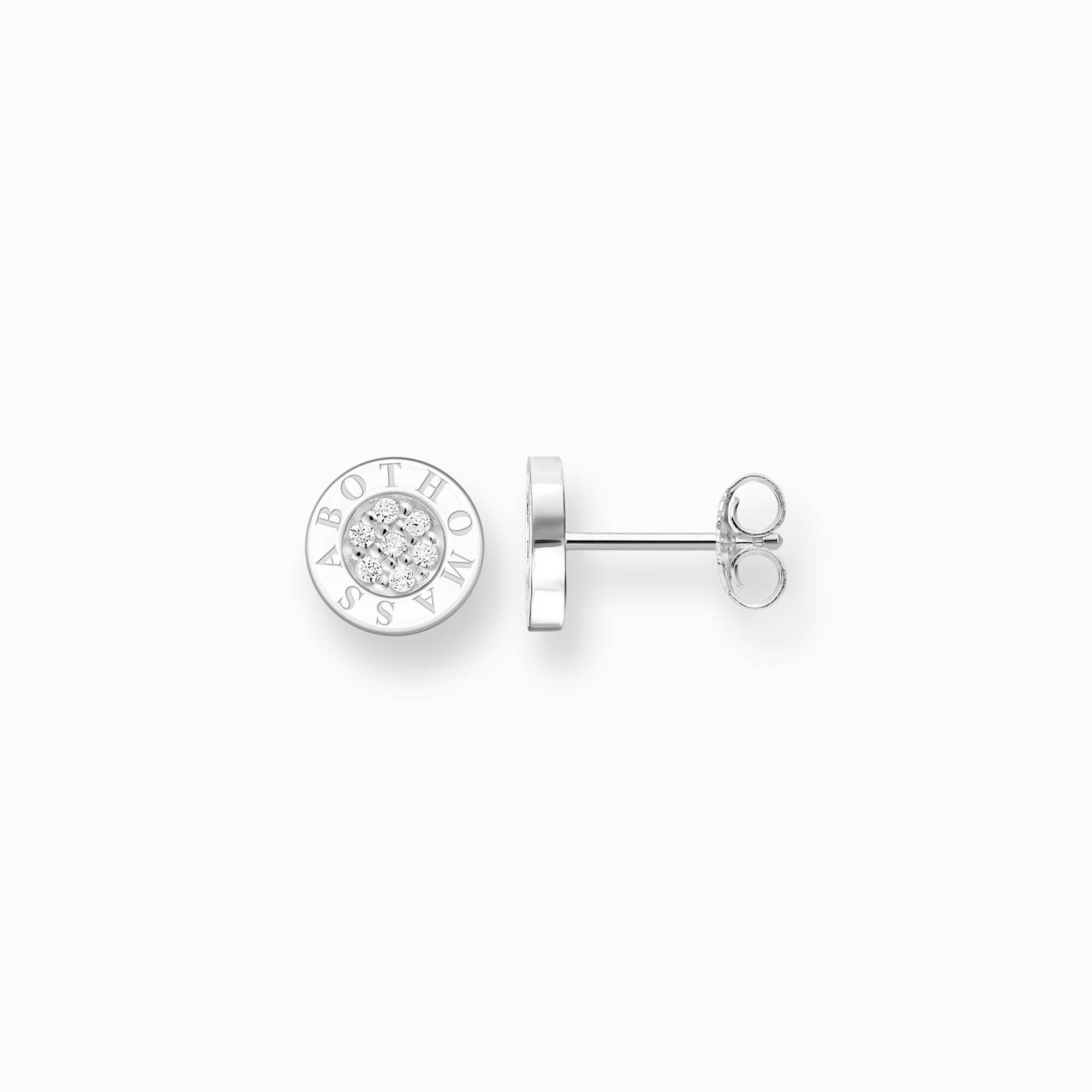 Ear studs classic pav&eacute; white from the  collection in the THOMAS SABO online store